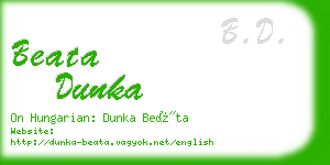 beata dunka business card